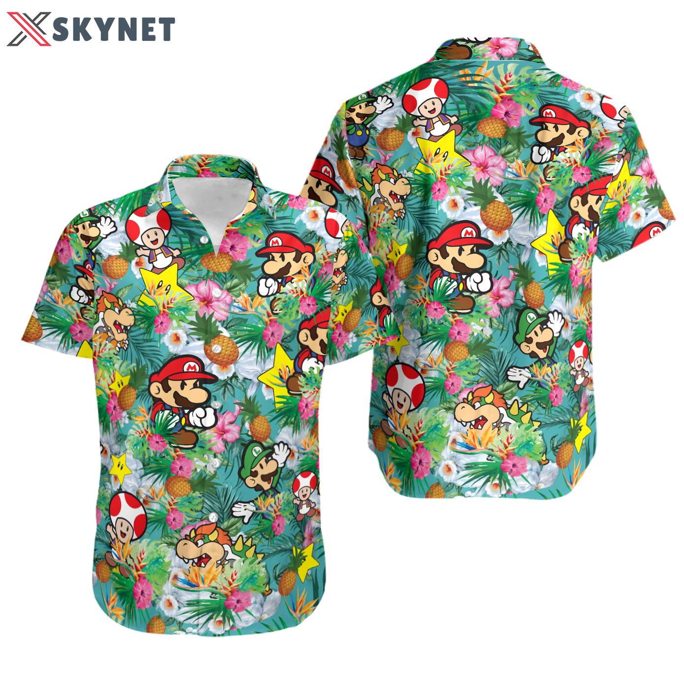 Super mario hawaii shirt 1 Hawaii Shirt Shorts & Flip Flops