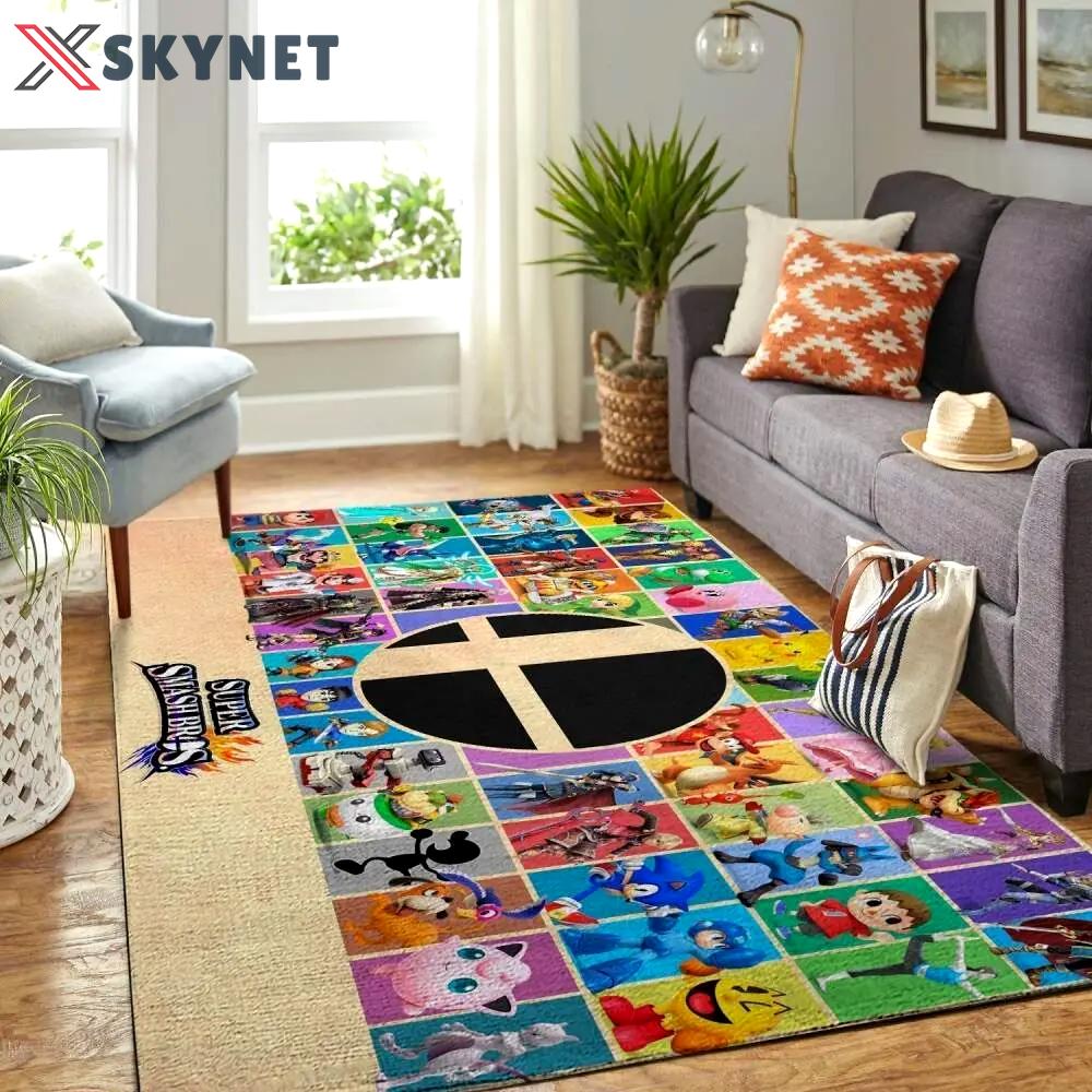 Super smash bros. area rug gaming carpet gamer living room rugs rug regtangle carpet floor decor home decor v1230 Rectangle Rug