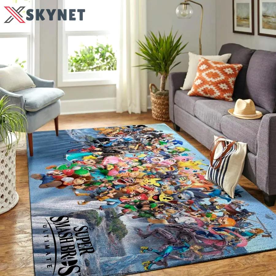 Super smash bros. area rug living room rug home decor gaming gfd 19122313 Rectangle Rug