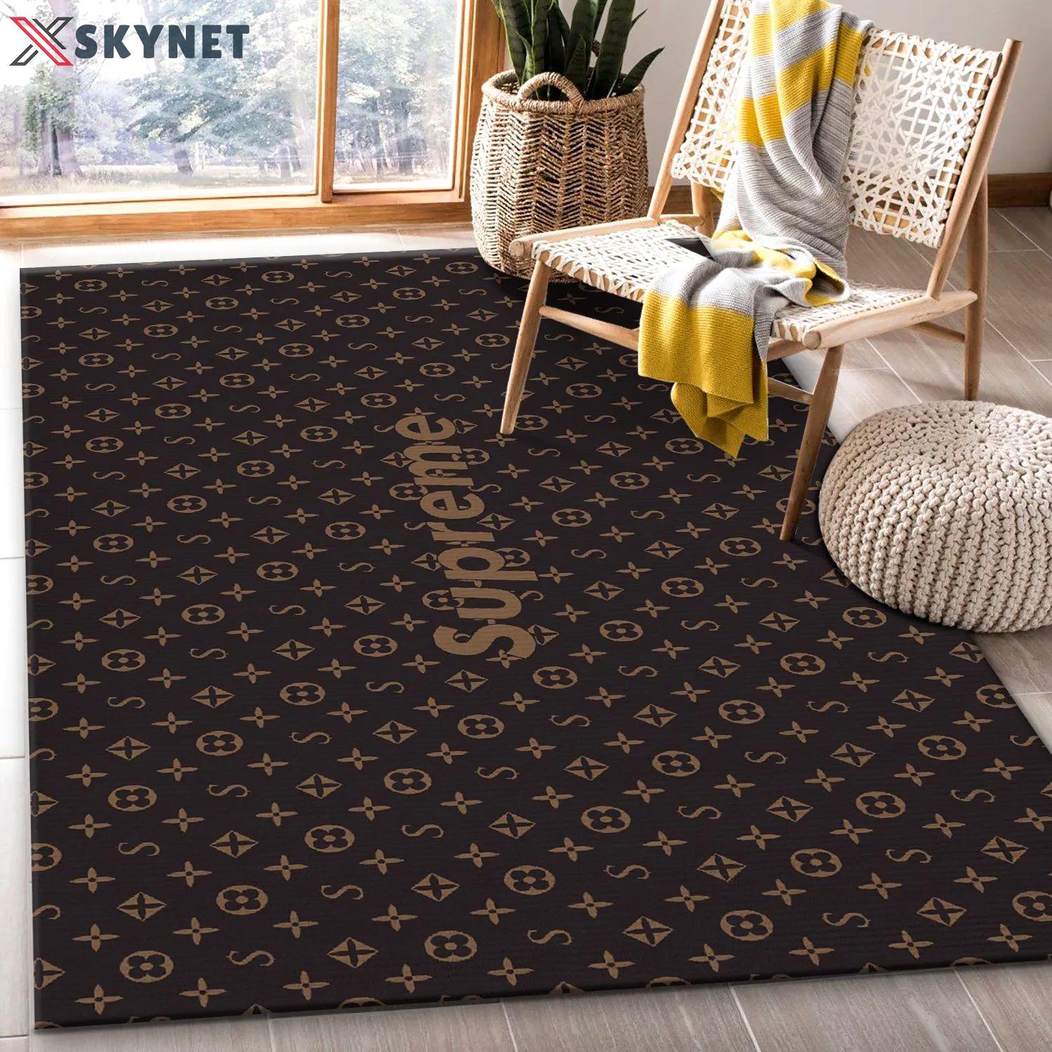 Supereme x louis vuitton logo type 420. Upgrade Your Living Room with Luxury Home Decor: Area Carpets, Floor Decor, Door Mats, and Hot Gift Items with style a High-End Fashion Brand Rectangle Rug