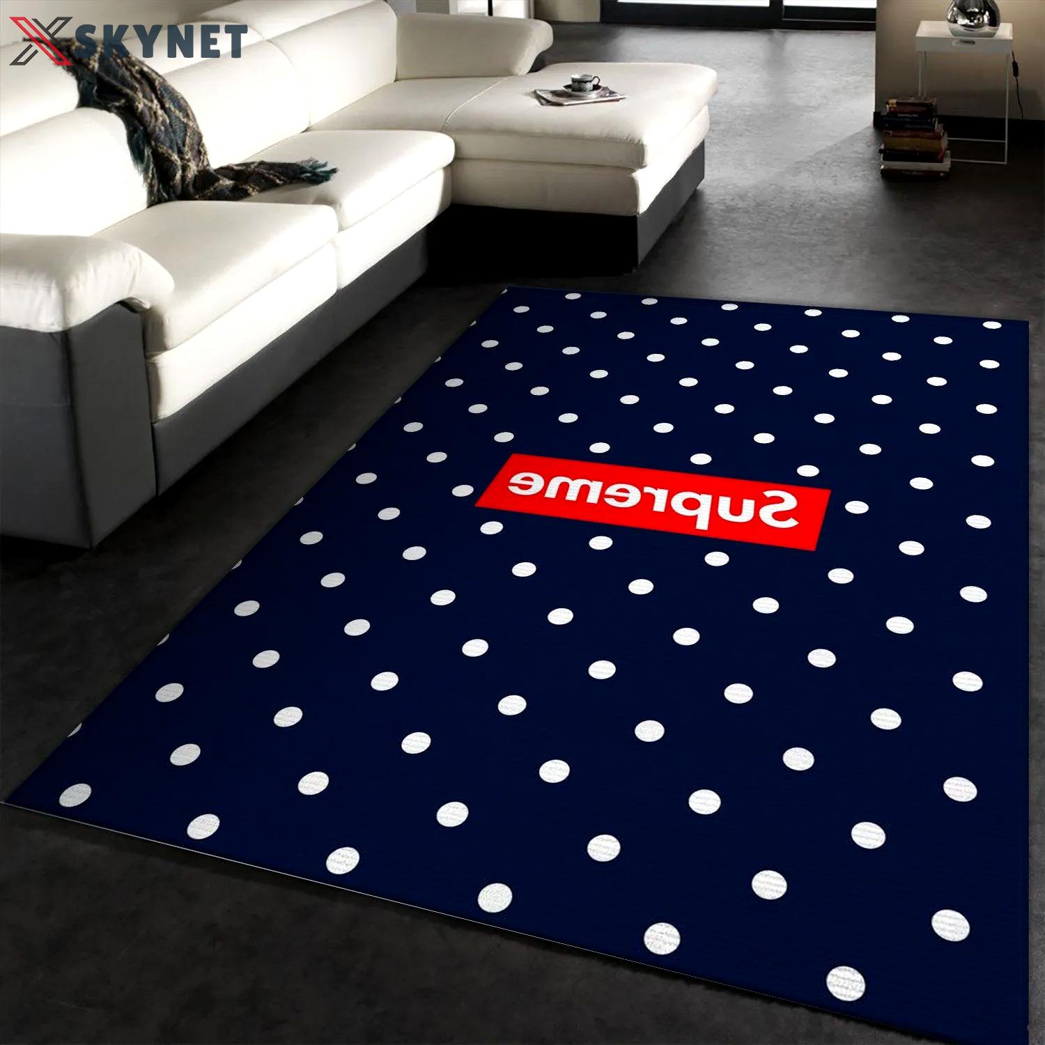 Supreme x cdg logo type 811. Upgrade Your Living Room with Luxury Home Decor: Area Carpets, Floor Decor, Door Mats, and Hot Gift Items with style a High-End Fashion Brand Rectangle Rug
