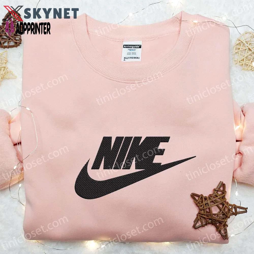 Swoosh nike embroidered sweatshirt – custom hoodie for best birthday gift ideas Embroidered Shirt
