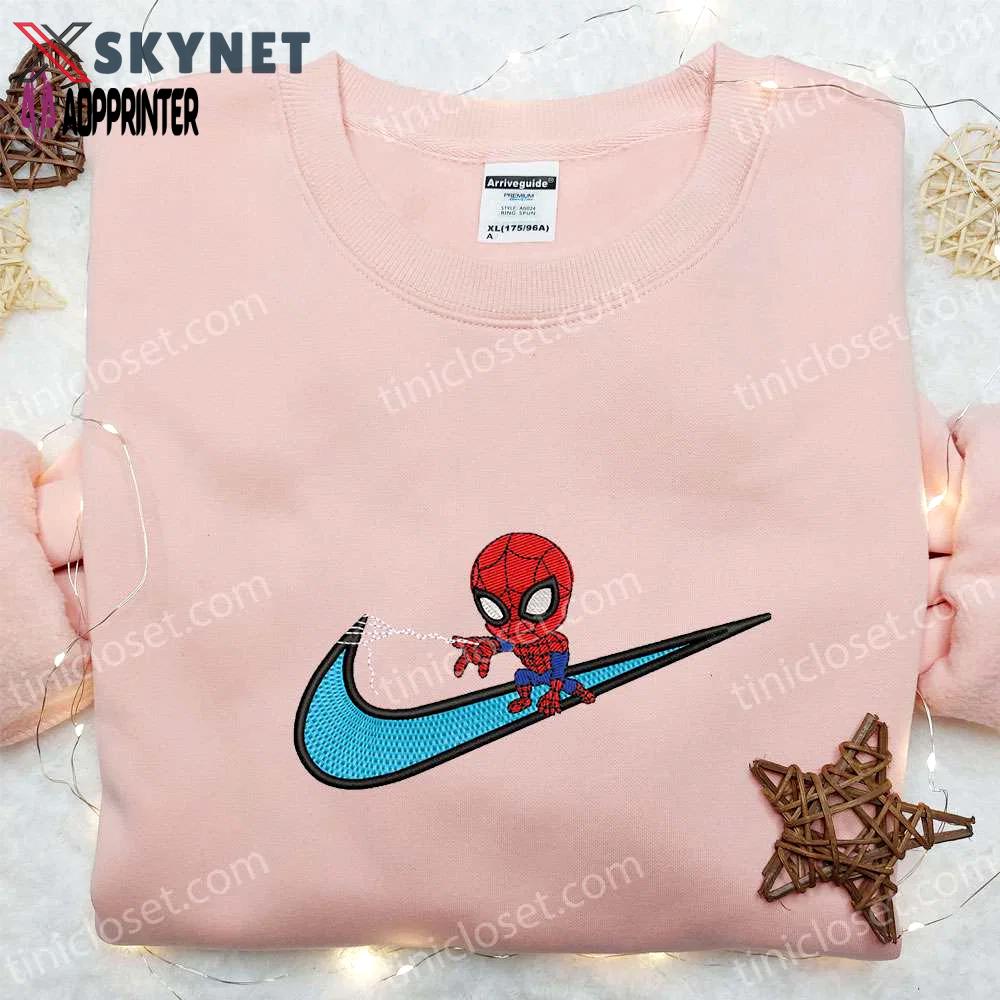 Swoosh x chibi spider-man movie embroidered apparel: sweatshirt hoodie t-shirt Embroidered Shirt