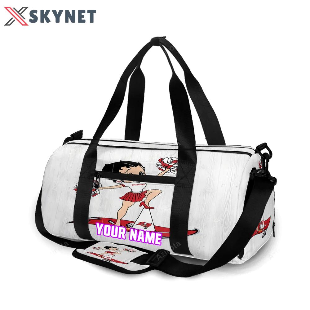 Tampa bay buccaneers betty boop v35 personalized name travel bag gym bag 2493 Travel Bag