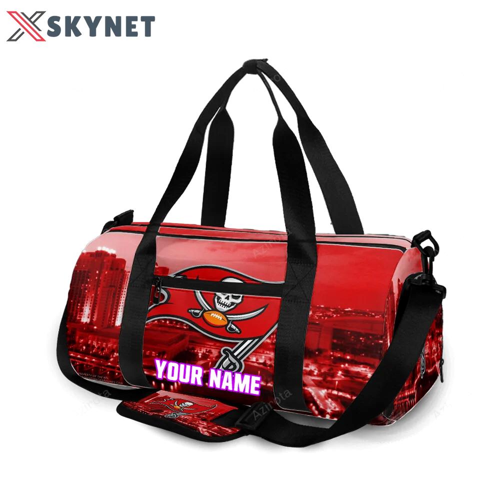 Tampa bay buccaneers emblem v4 personalized name travel bag gym bag 2615 Travel Bag