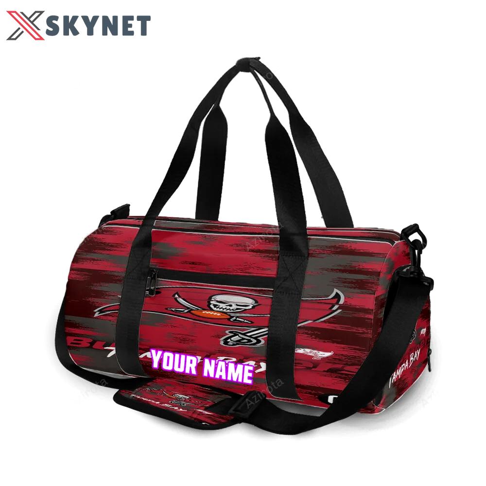 Tampa bay buccaneers emblem v48 personalized name travel bag gym bag 2595 Travel Bag
