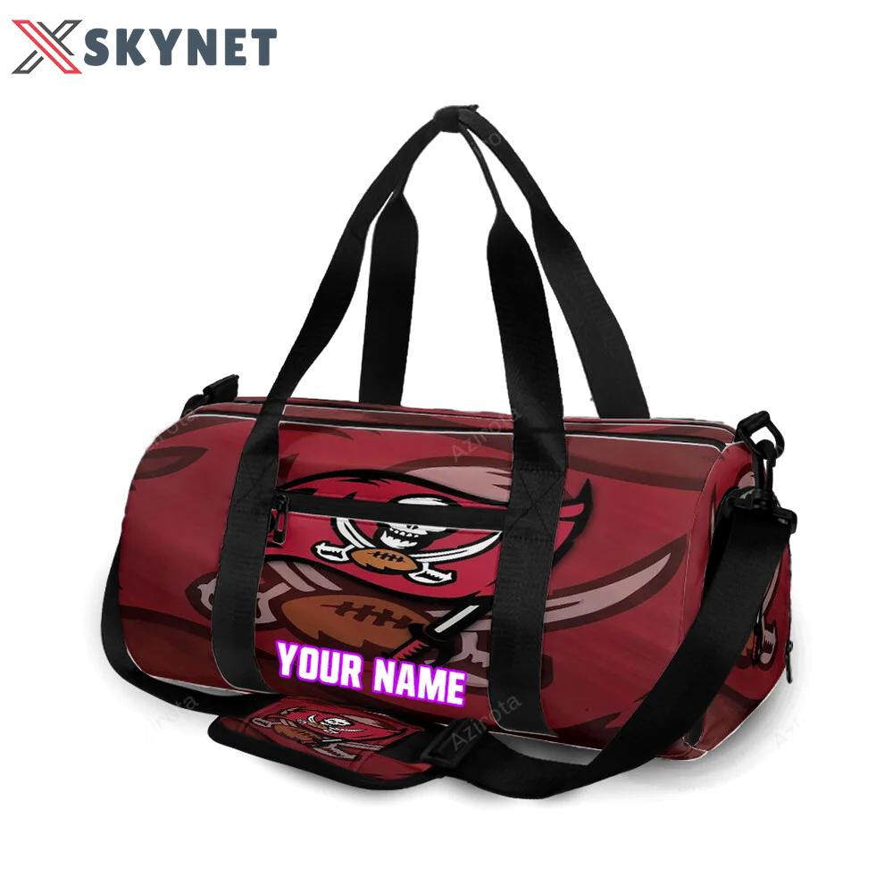 Tampa bay buccaneers emblem v8 personalized name travel bag gym bag 2619 Travel Bag