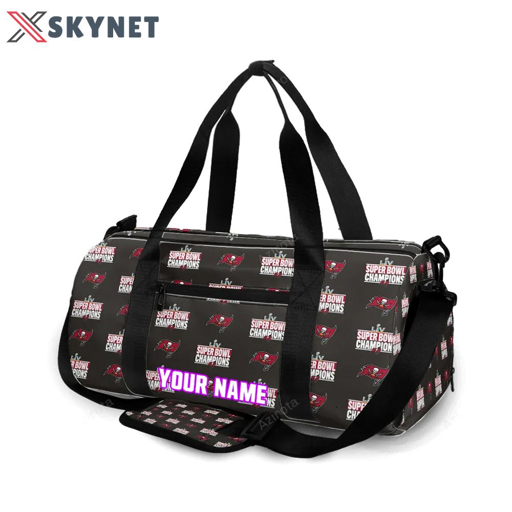 Tampa bay buccaneers super bowl champions v36 personalized name travel bag gym bag 2614 Travel Bag