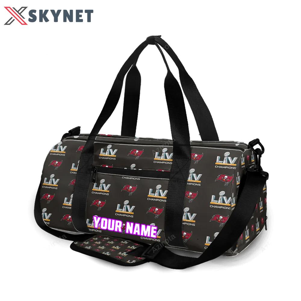 Tampa bay buccaneers super bowl champions v37 personalized name travel bag gym bag 2543 Travel Bag