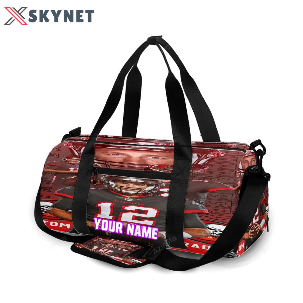 Tampa bay buccaneers tom brady v32 personalized name travel bag gym bag 2540 Travel Bag