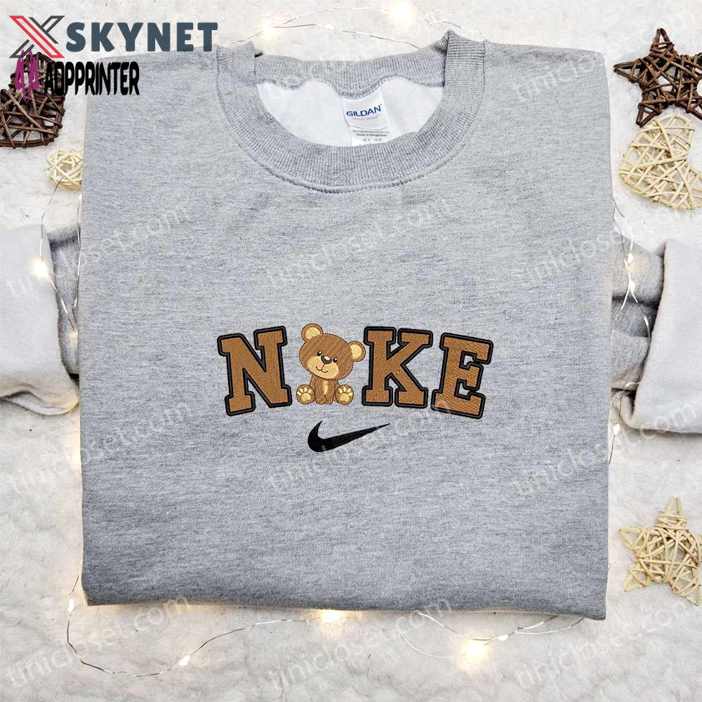Teddy bear x nike embroidered shirt – best birthday gift ideas Embroidered Shirt