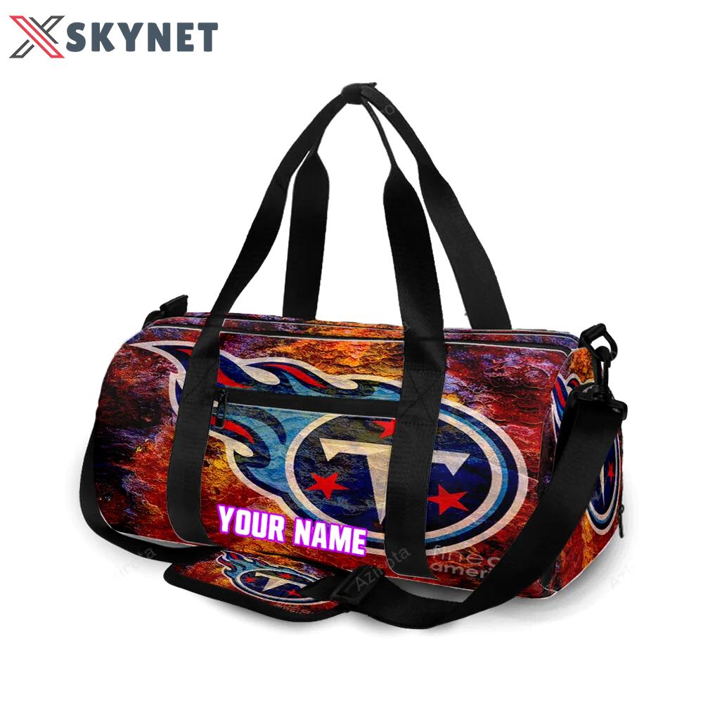 Tennessee titans emblem v19 personalized name travel bag gym bag 2607 Travel Bag