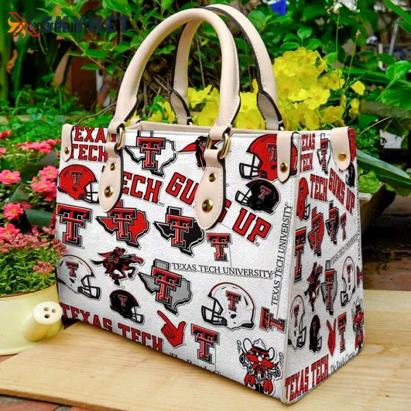 Texas tech red raiders leather handbag  gift for women 2943 Women Leather Hand Bag