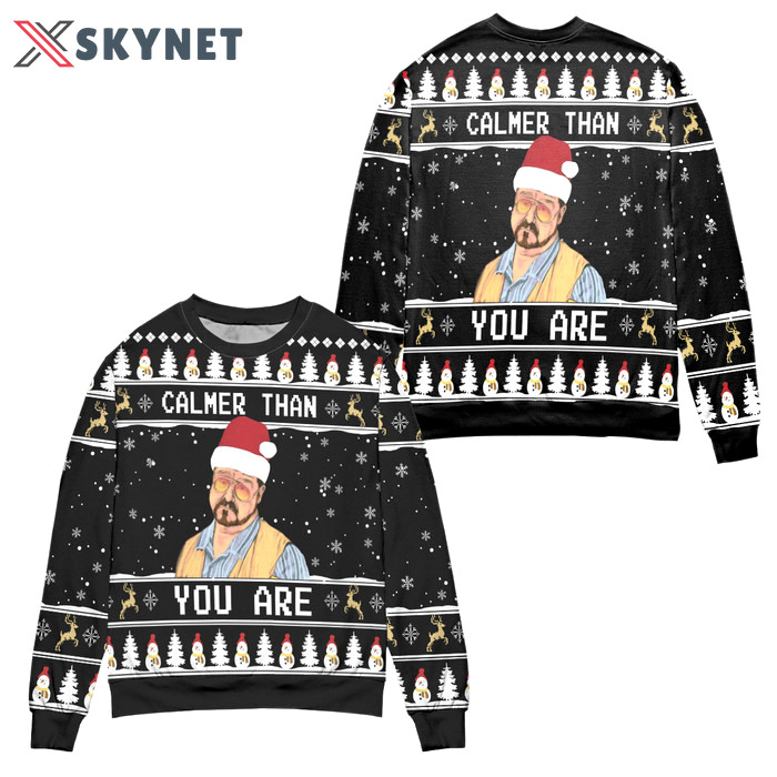 The big lebowski calmer than you are ugly christmas sweater ? black Christmas Ugly Sweater