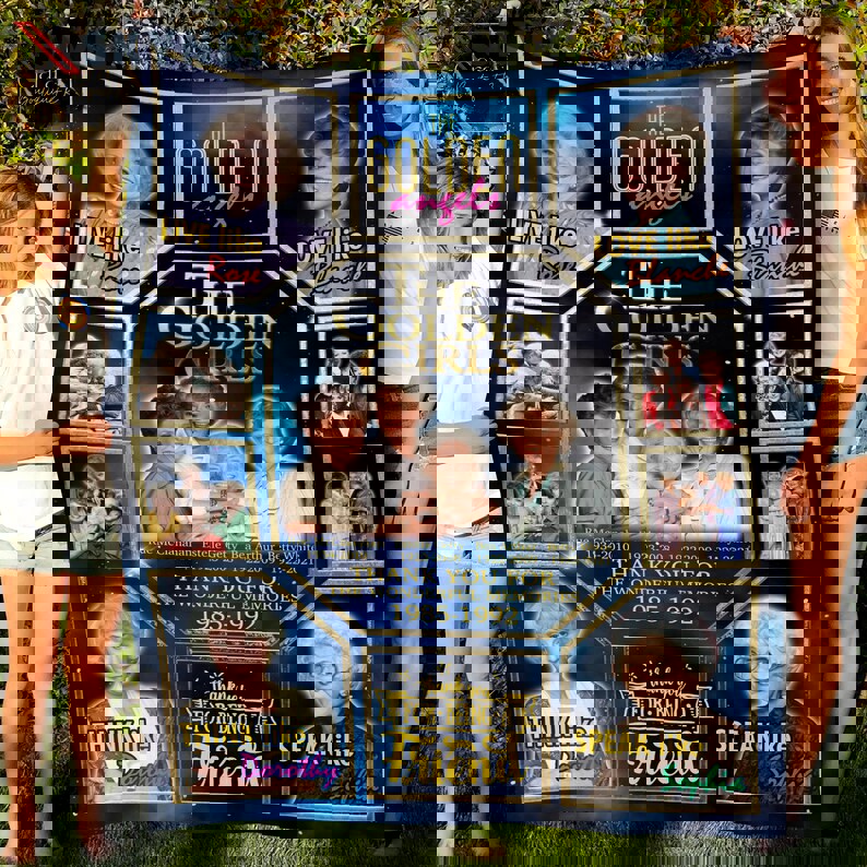 The golden girls memory fleece blanket, mink sherpa blanket, golden girls blanket, golden girls fans gift, the golden angel quilt Quilt Blanket