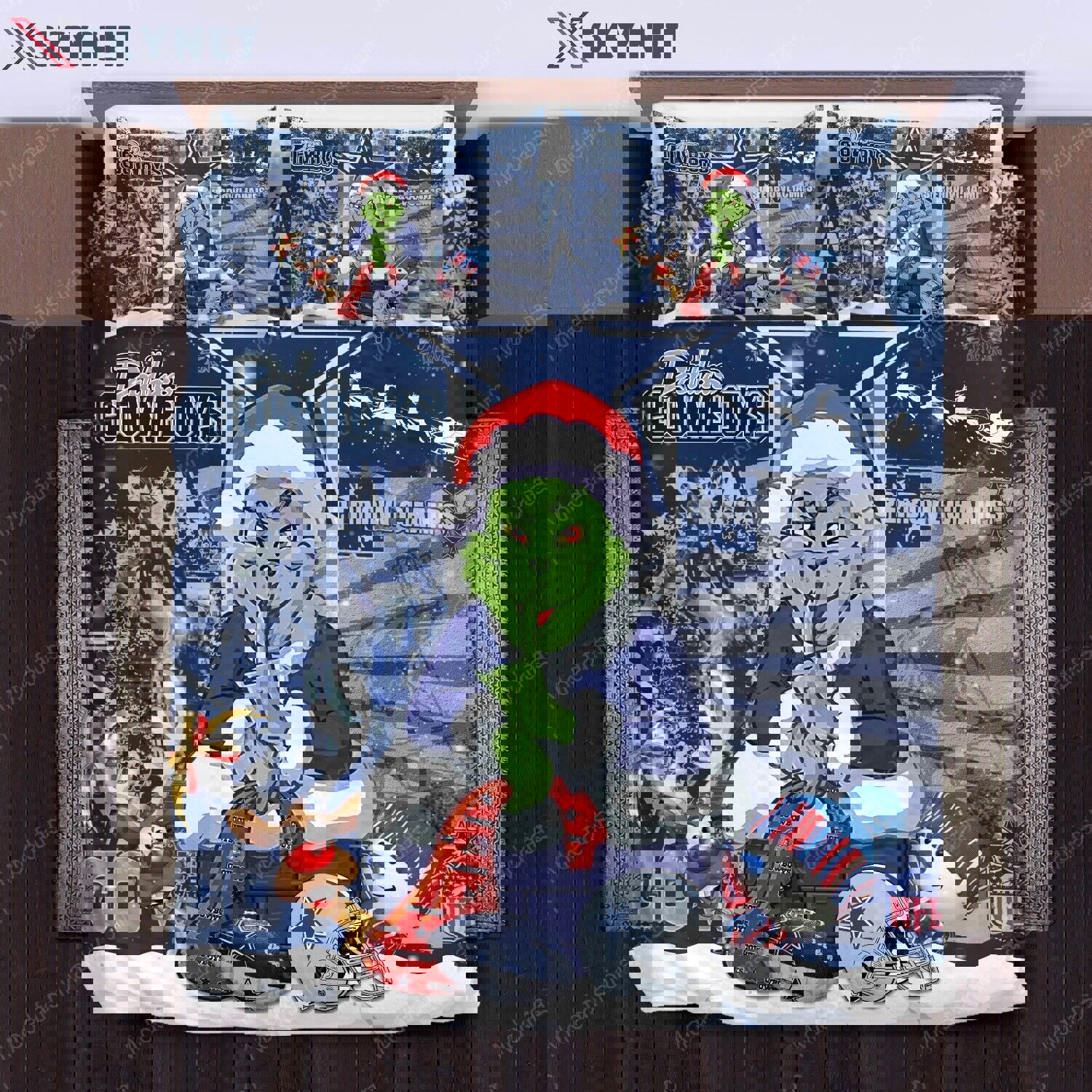 The grinch dallas cowboys christmas bedding sets Bedding Sets