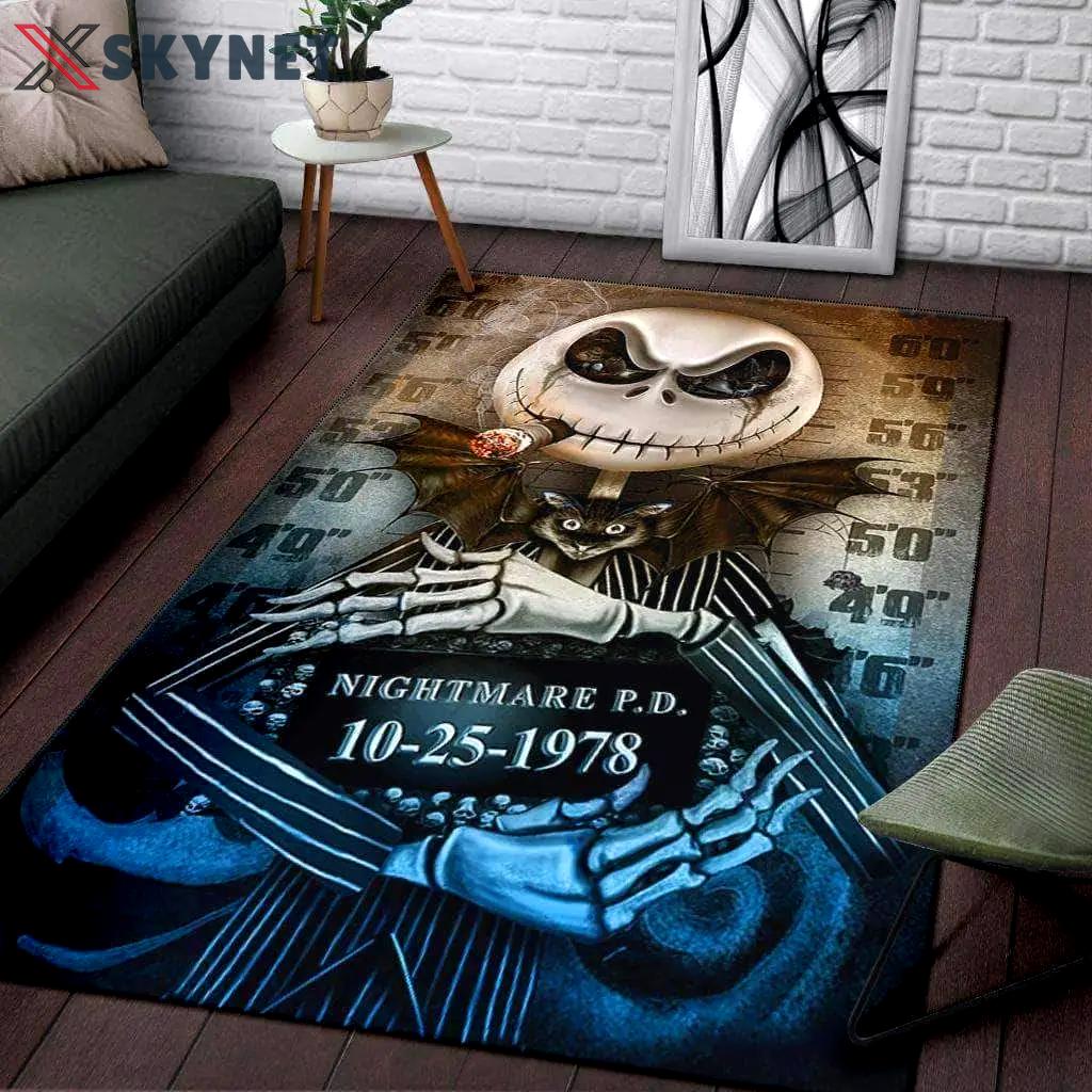 The nightmare before christmas area rug jack skellington carpet area rug living room carpet rug regtangle carpet floor decor home decor Rectangle Rug