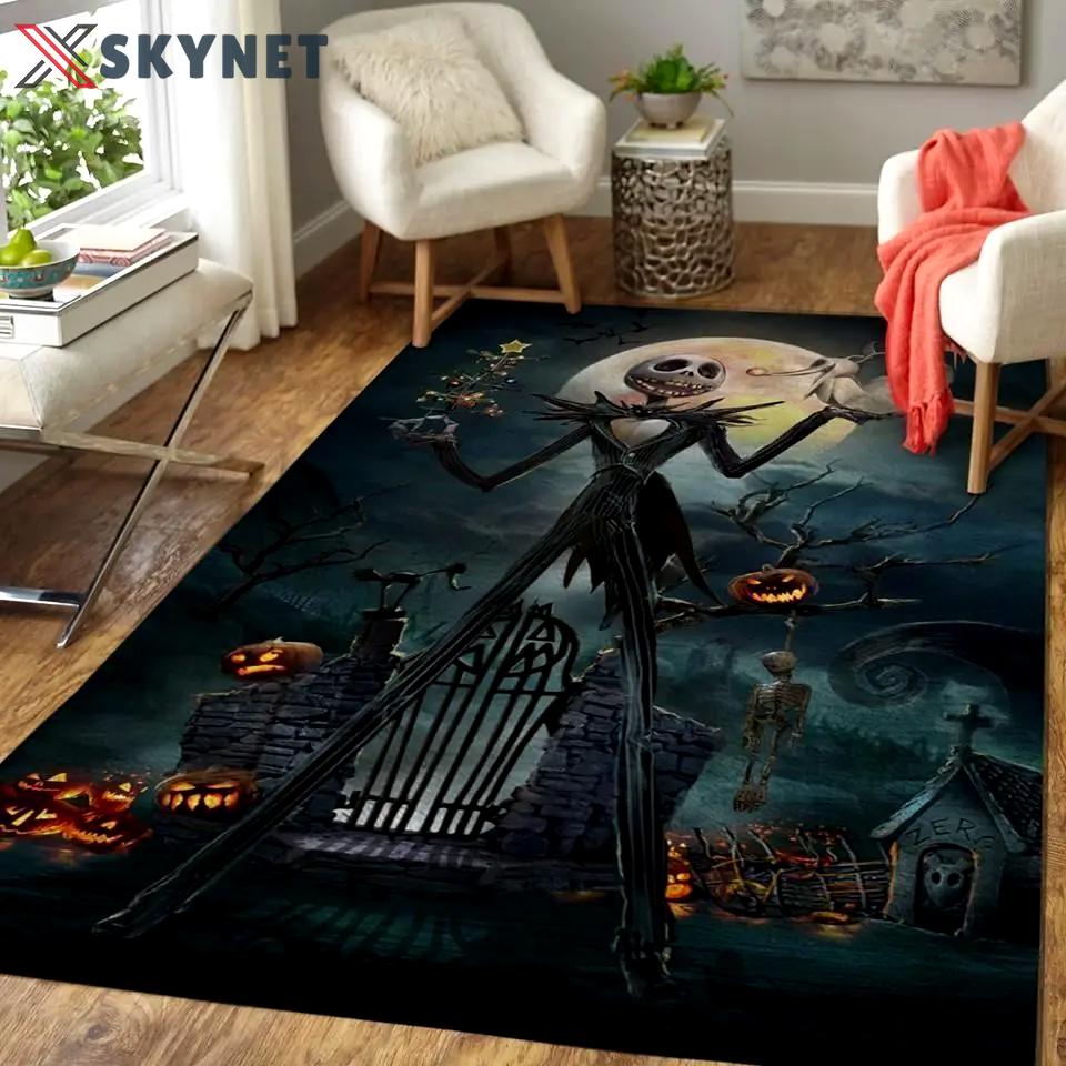 The nightmare before christmas area rug jack skellington halloween rug regtangle carpet floor decor home decor Rectangle Rug