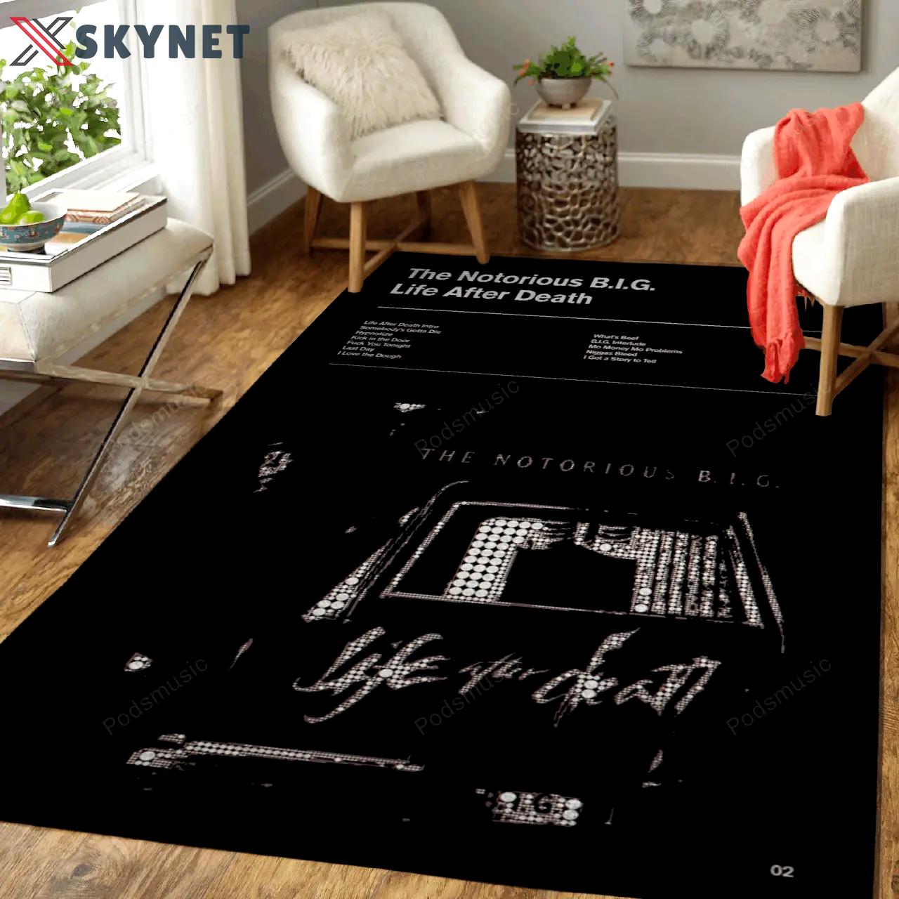 The notorious big life music album art for fans area rug living room carpet rug regtangle carpet floor decor home decor Rectangle Rug