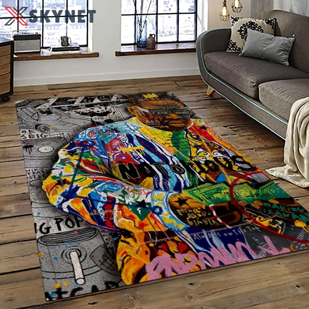 The notorious b.i.g. rapper hiphop music rap carpet area rug home decor gift for fans gift for friends big13 Rectangle Rug
