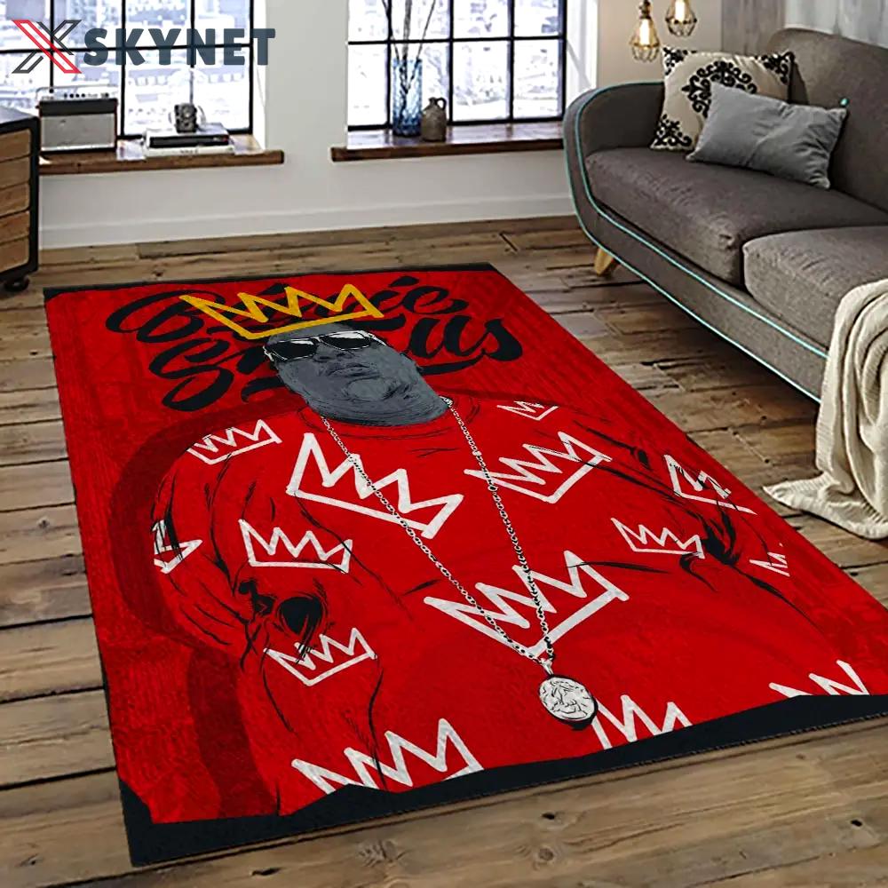 The notorious b.i.g. rapper hiphop music rap carpet area rug home decor gift for fans gift for friends big5 Rectangle Rug