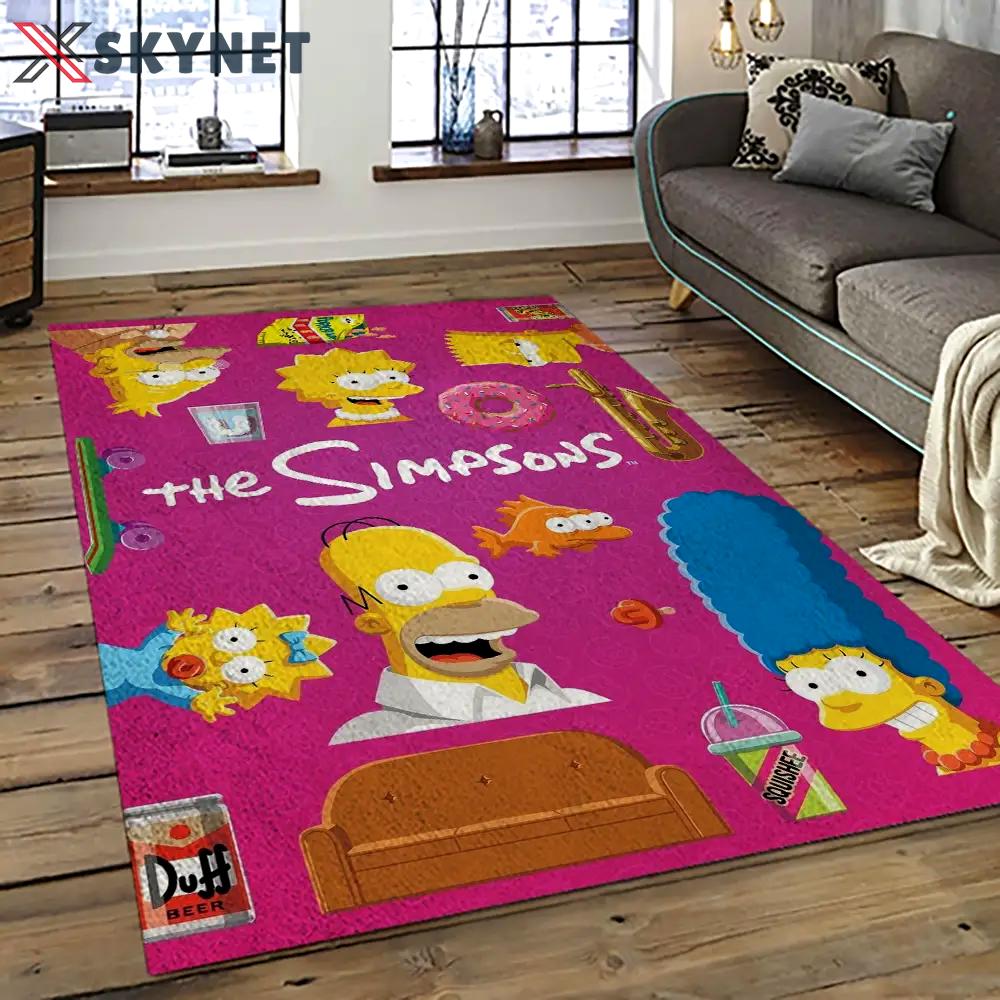 The simpsons characters cartoon movie carpet rectangle area rug for living room bedroom decor tss05 Rectangle Rug