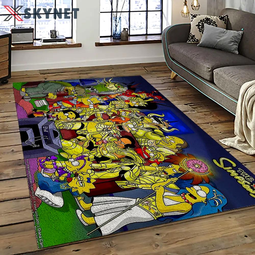 The simpsons characters cartoon movie carpet rectangle area rug for living room bedroom decor tss45 Rectangle Rug