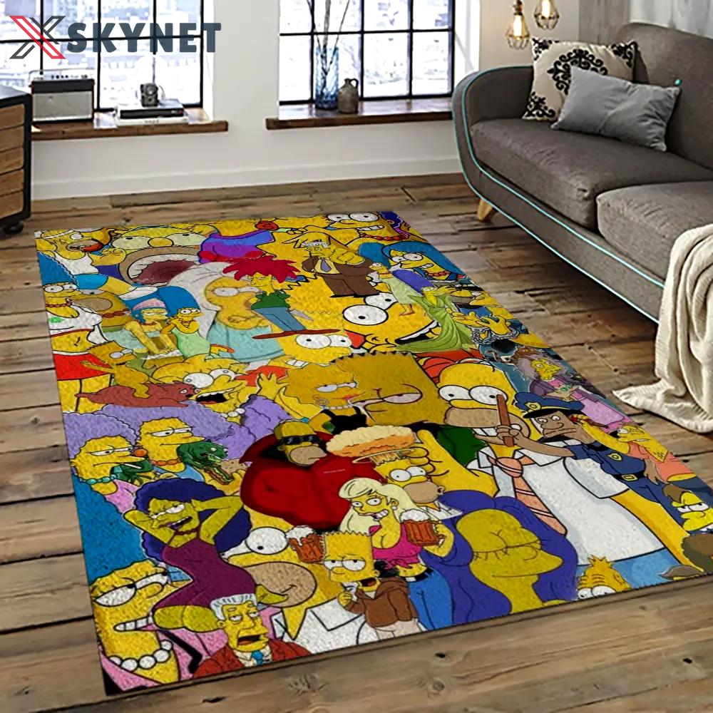 The simpsons characters cartoon movie carpet rectangle area rug for living room bedroom decor tss61 Rectangle Rug