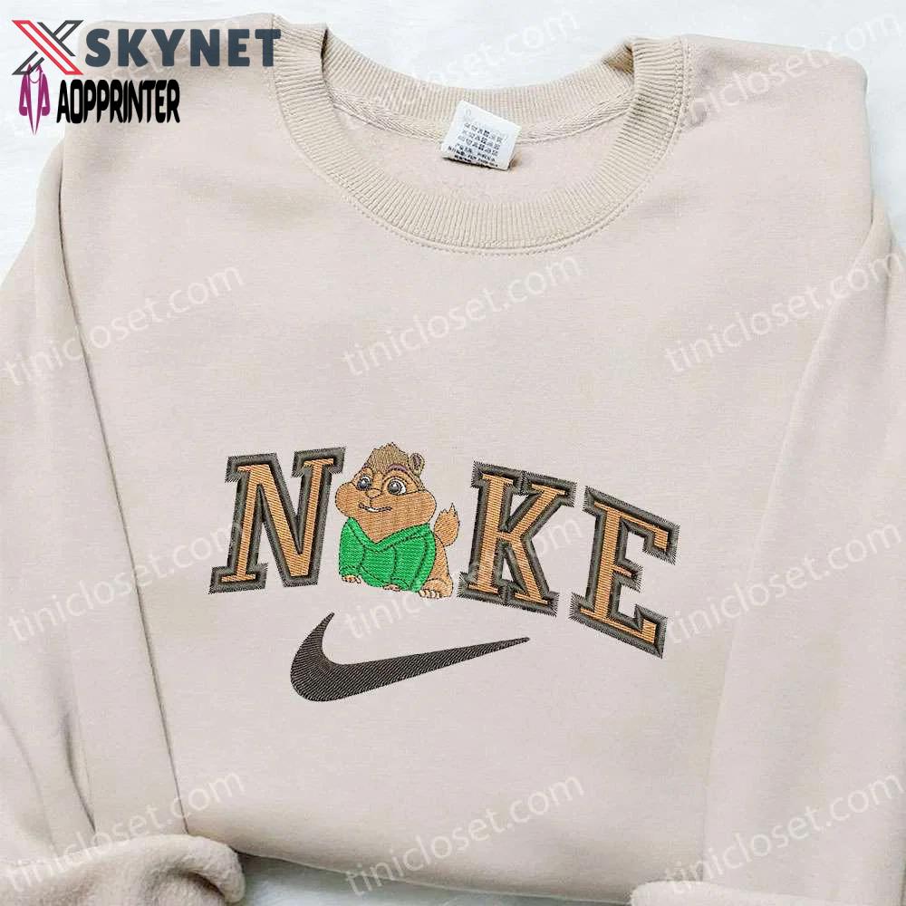 Theodore x nike cartoon embroidered shirt: alvin and the chipmunks inspired Embroidered Shirt