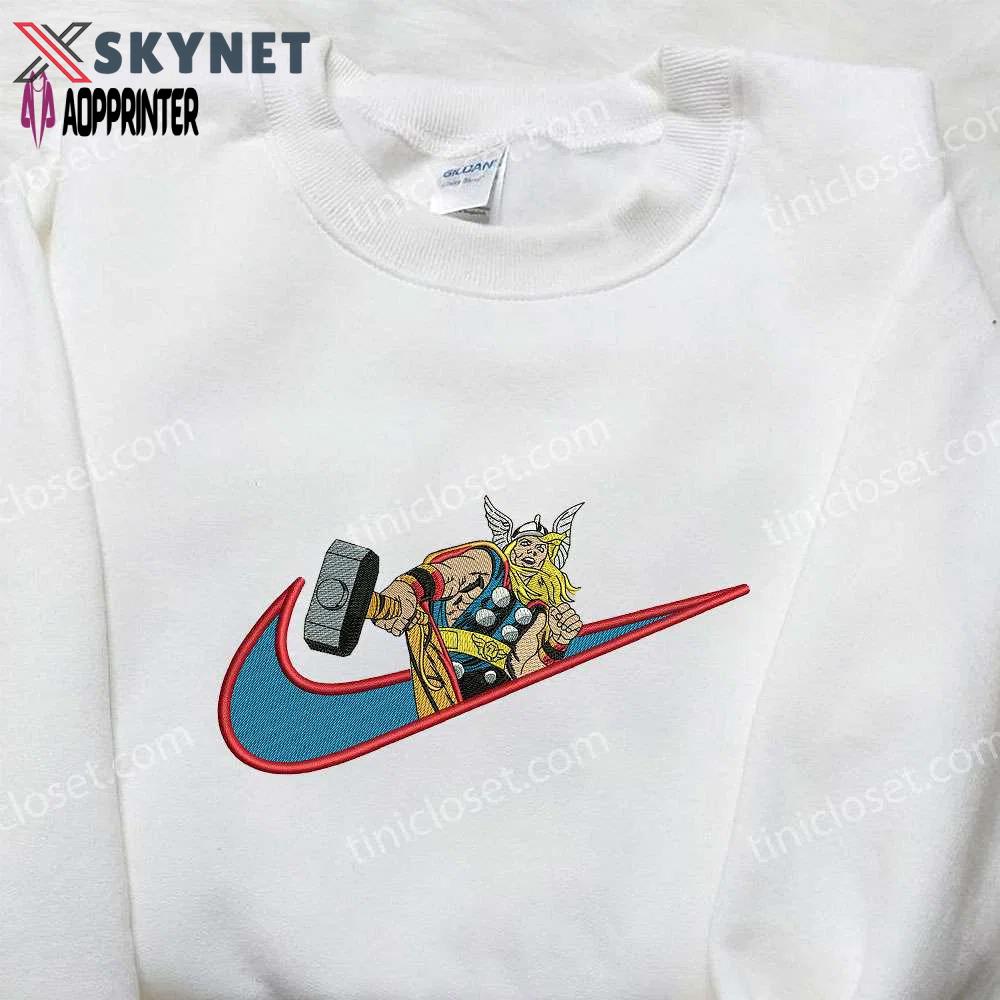Thor x nike embroidered hoodie & marvel shirt nike inspired movie apparel Embroidered Shirt