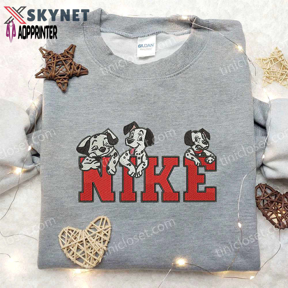 Three dogs x nike embroidered shirt: 101 dalmatians custom design Embroidered Shirt
