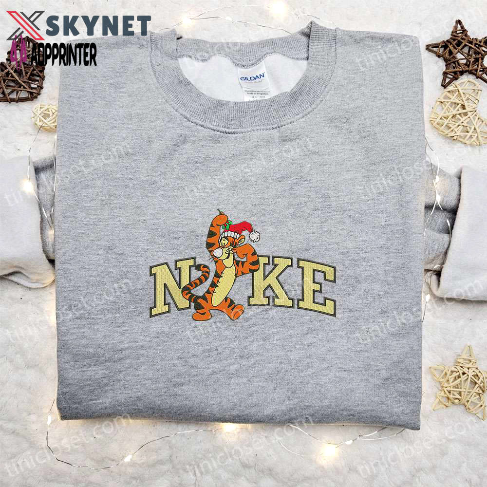 Tigger xmas x nike embroidered sweatshirt & walt disney characters shirt – best christmas gift ideas Embroidered Shirt