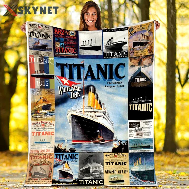 Titanic fleece blanket, titanic blanket, titanic white star line blanket, birthday gifts, christmas gifts Quilt Blanket