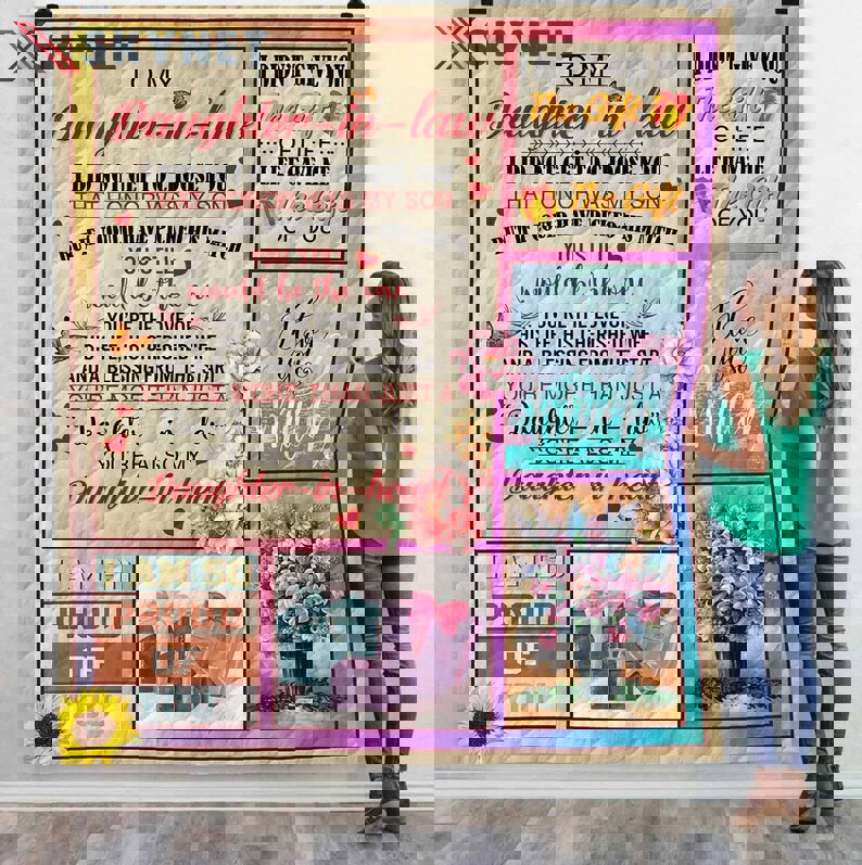 To my daughter in law blanket - you're also my daughter in heart quilt blanket - butterfly theme gift for daughter Quilt Blanket