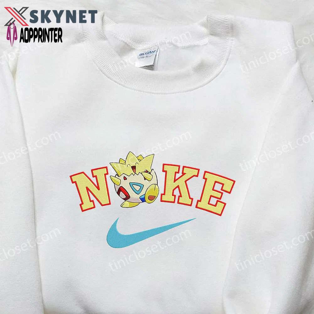 Togepi x nike anime hoodie & pokemon embroidered shirt nike inspired apparel Embroidered Shirt