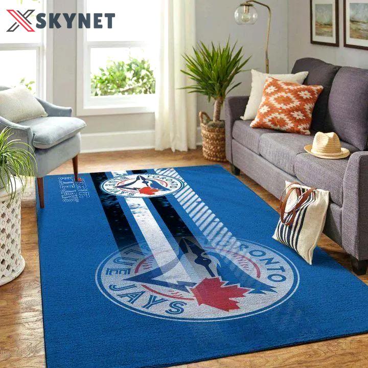 Toronto blue jays area rug mlb baseball team logo carpet living room rugs v3662 Rectangle Rug