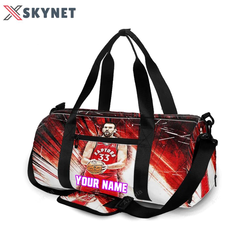 Toronto raptors marc gasol1 personalized name travel bag gym bag 2564 Travel Bag