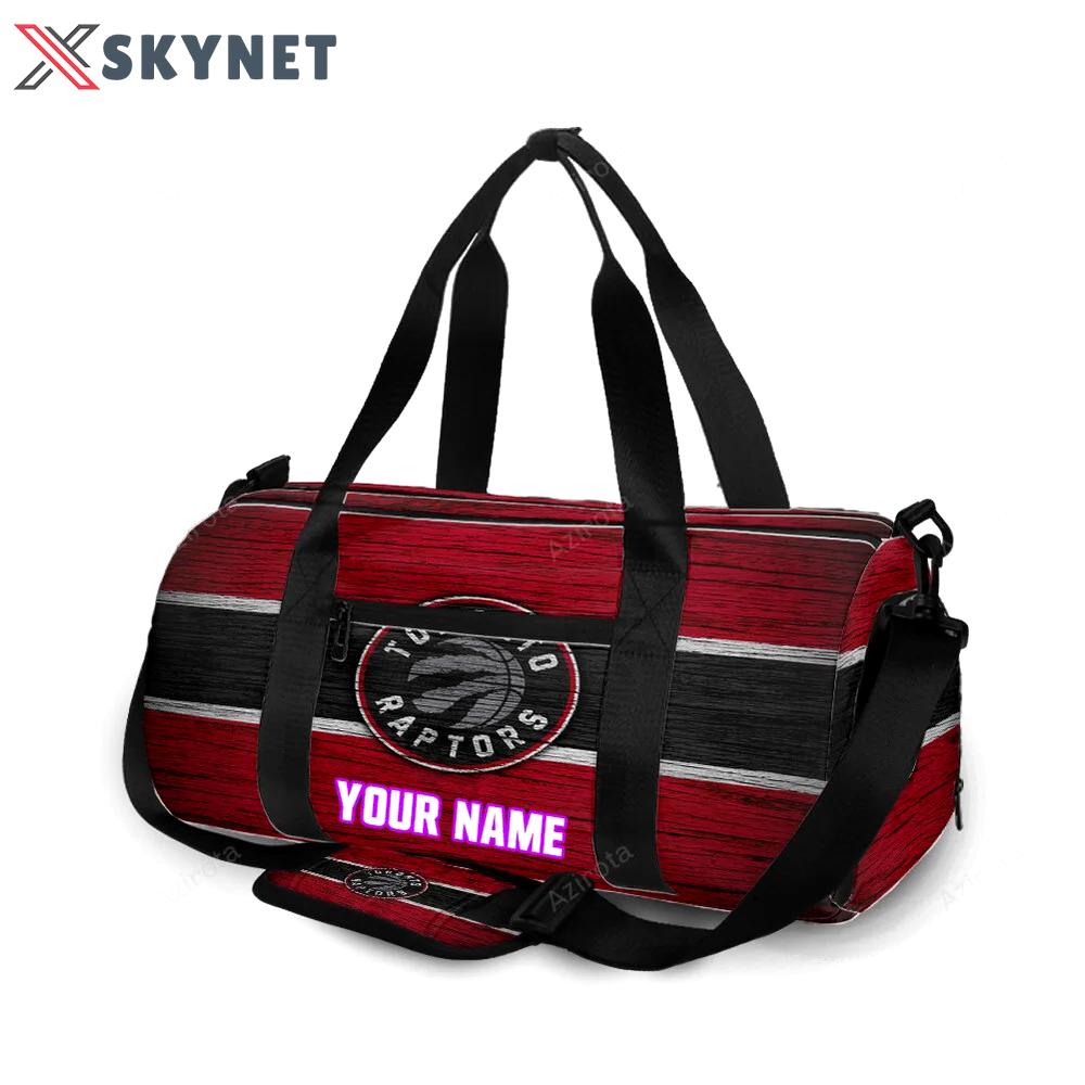 Toronto raptors red black wood personalized name travel bag gym bag 2482 Travel Bag