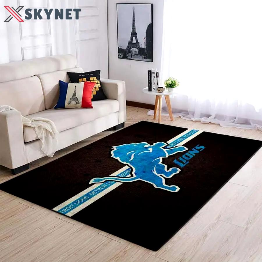 Traditional detroit lions rugs at living room rug home decor 05094 Rectangle Rug