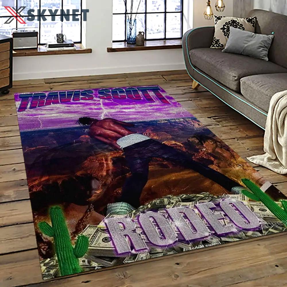 Travis scott rapper hiphop music retangle carpet area rug home decor best gift for fan and friends tst3 Rectangle Rug