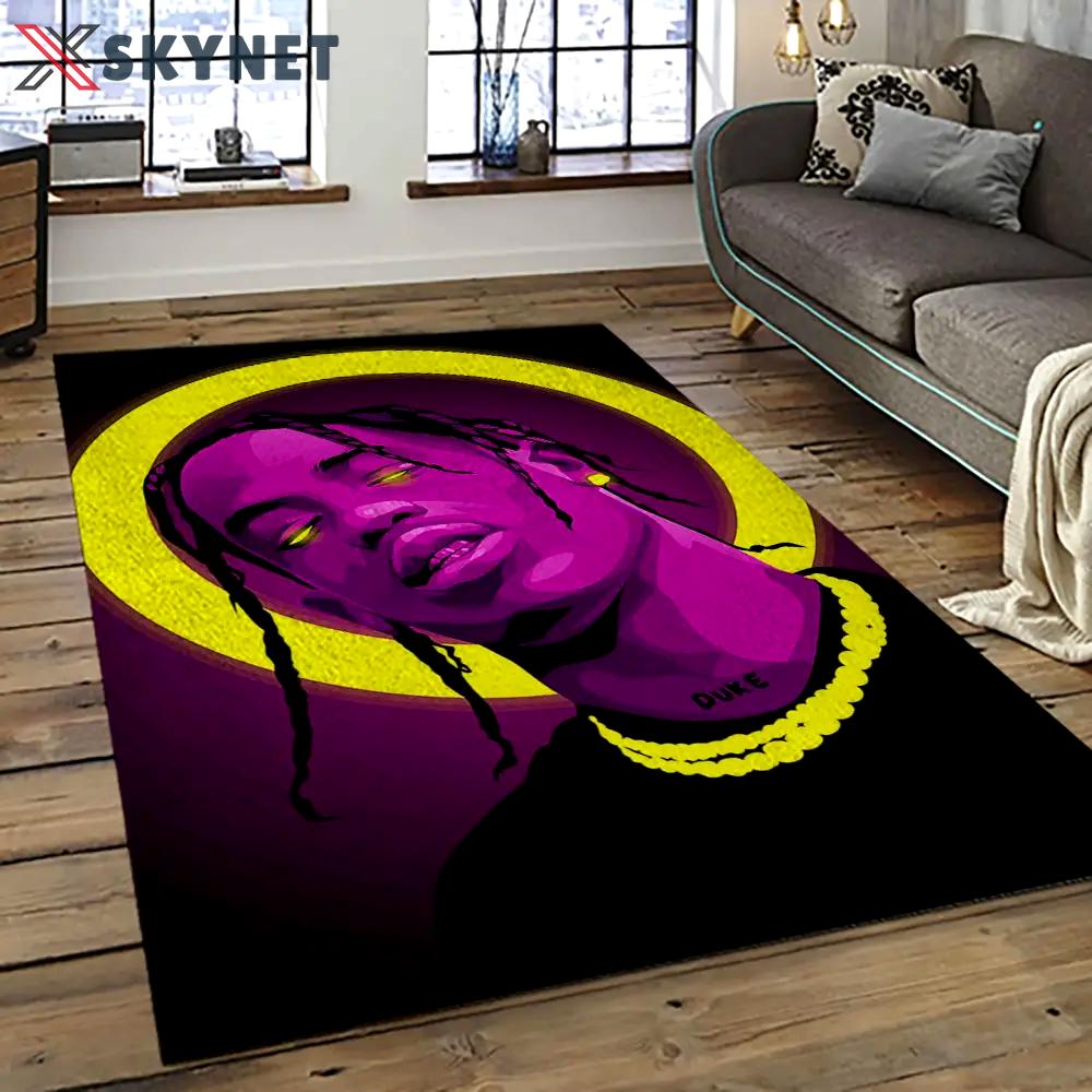 Travis scott rapper hiphop music retangle carpet area rug home decor best gift for fan and friends tst47 Rectangle Rug