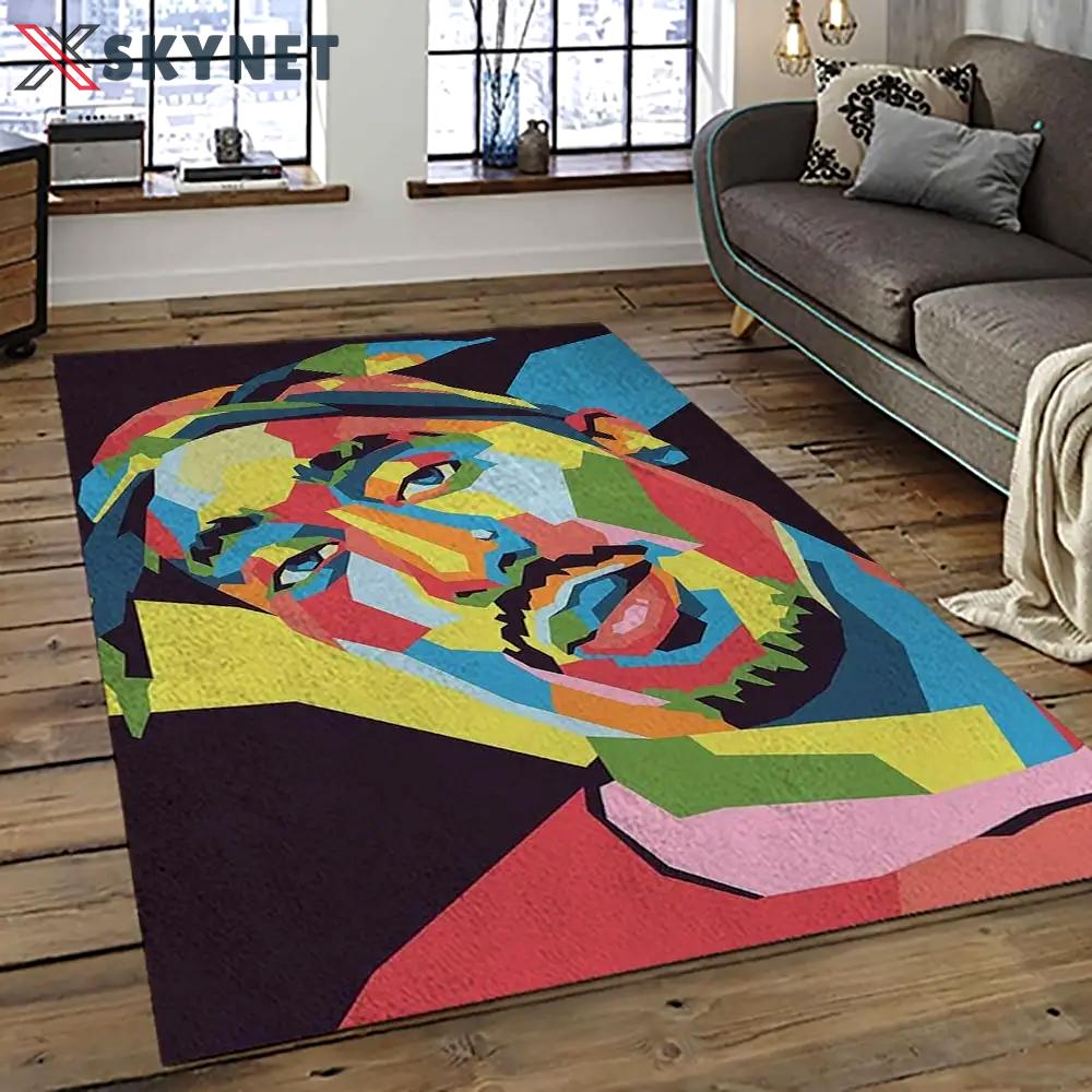 Tupac shakur rapper hiphop music rap carpet area rug home decor gift for fans gift for friends ts44 Rectangle Rug