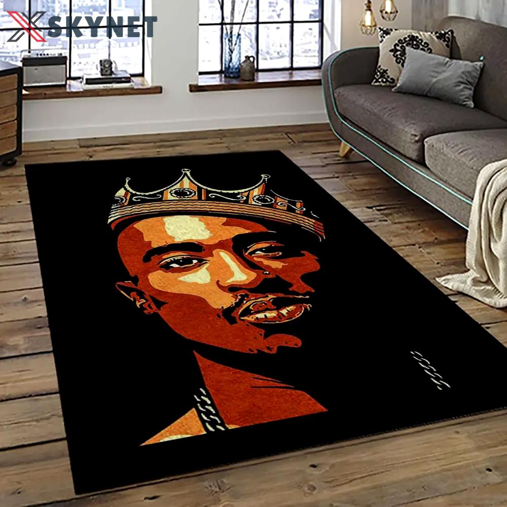 Tupac shakur rapper hiphop music rap carpet area rug home decor gift for fans gift for friends ts49 Rectangle Rug