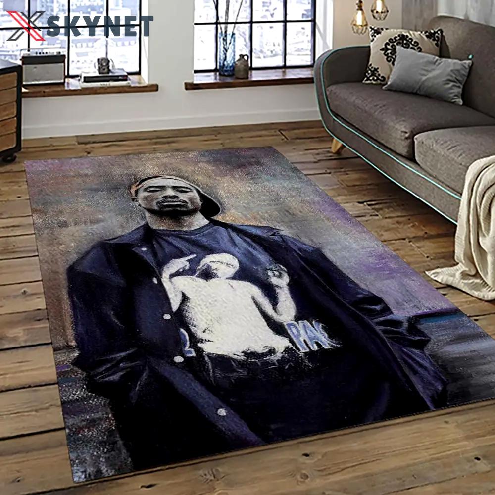 Tupac shakur rapper hiphop music rap carpet area rug home decor gift for fans gift for friends ts7 Rectangle Rug