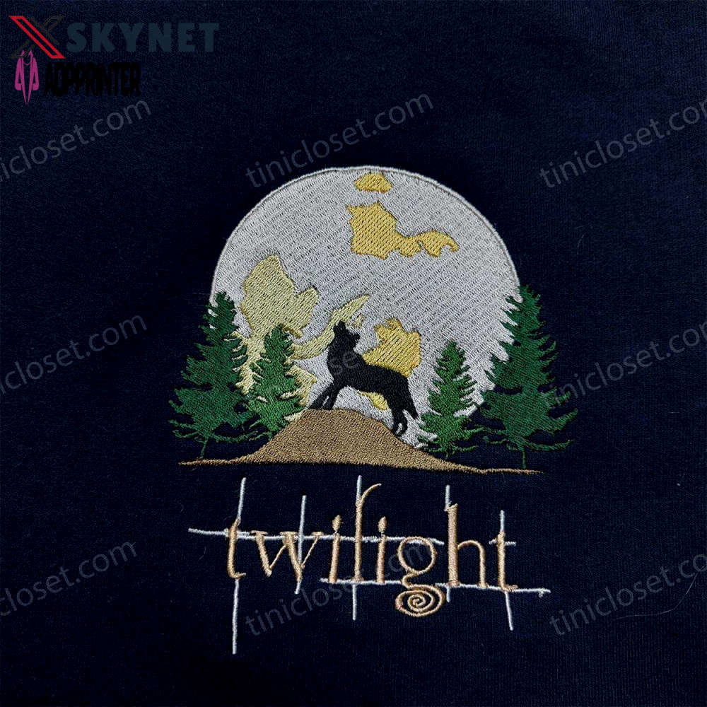 Twilight embroidered sweatshirt & vintage moon forks hoodie – perfect twilight saga fans gifts Embroidered Shirt