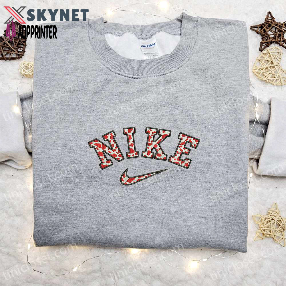 Unique cow pattern x nike embroidered shirt animal sweatshirt & custom hoodie Embroidered Shirt