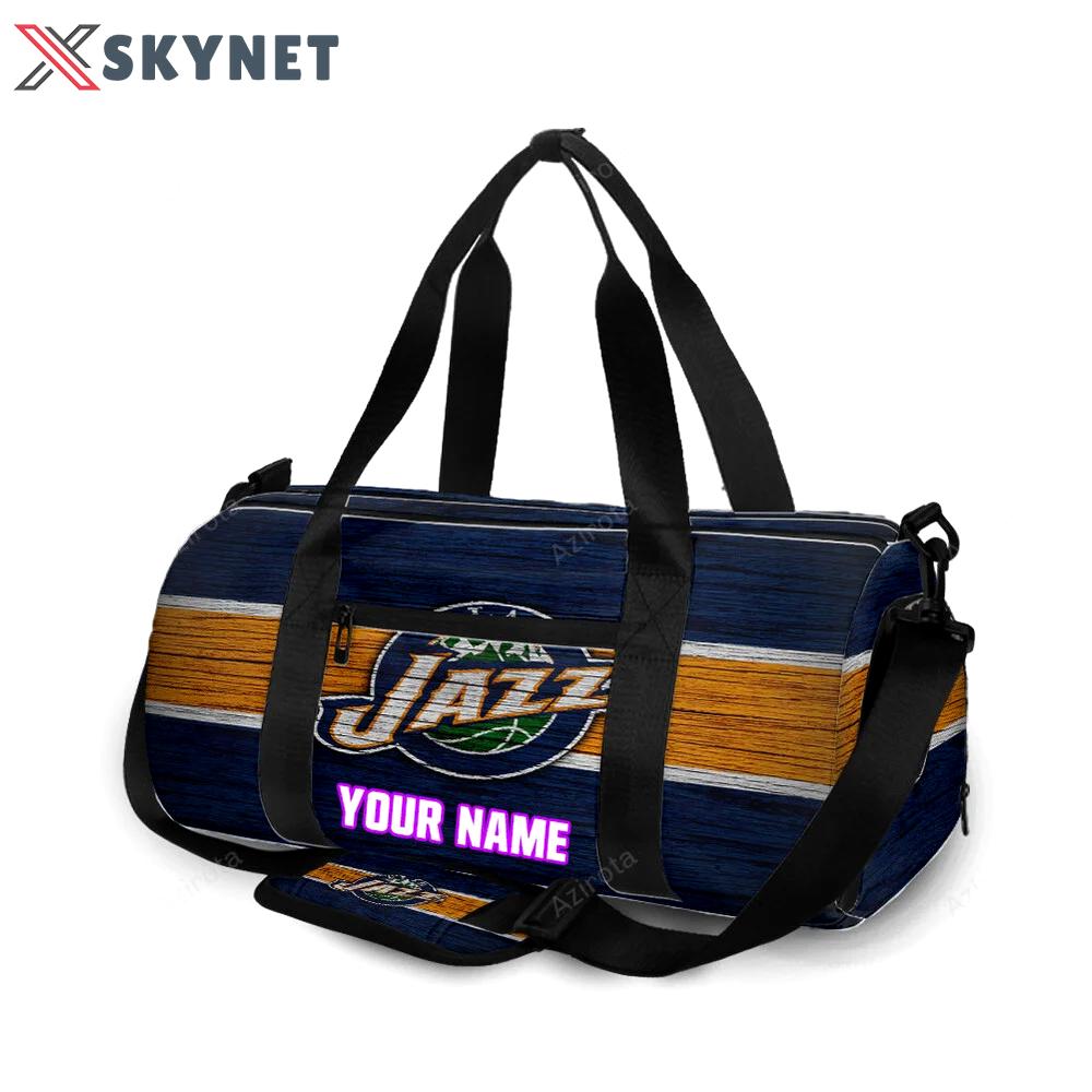 Utah jazz emblem v7 personalized name travel bag gym bag 2451 Travel Bag
