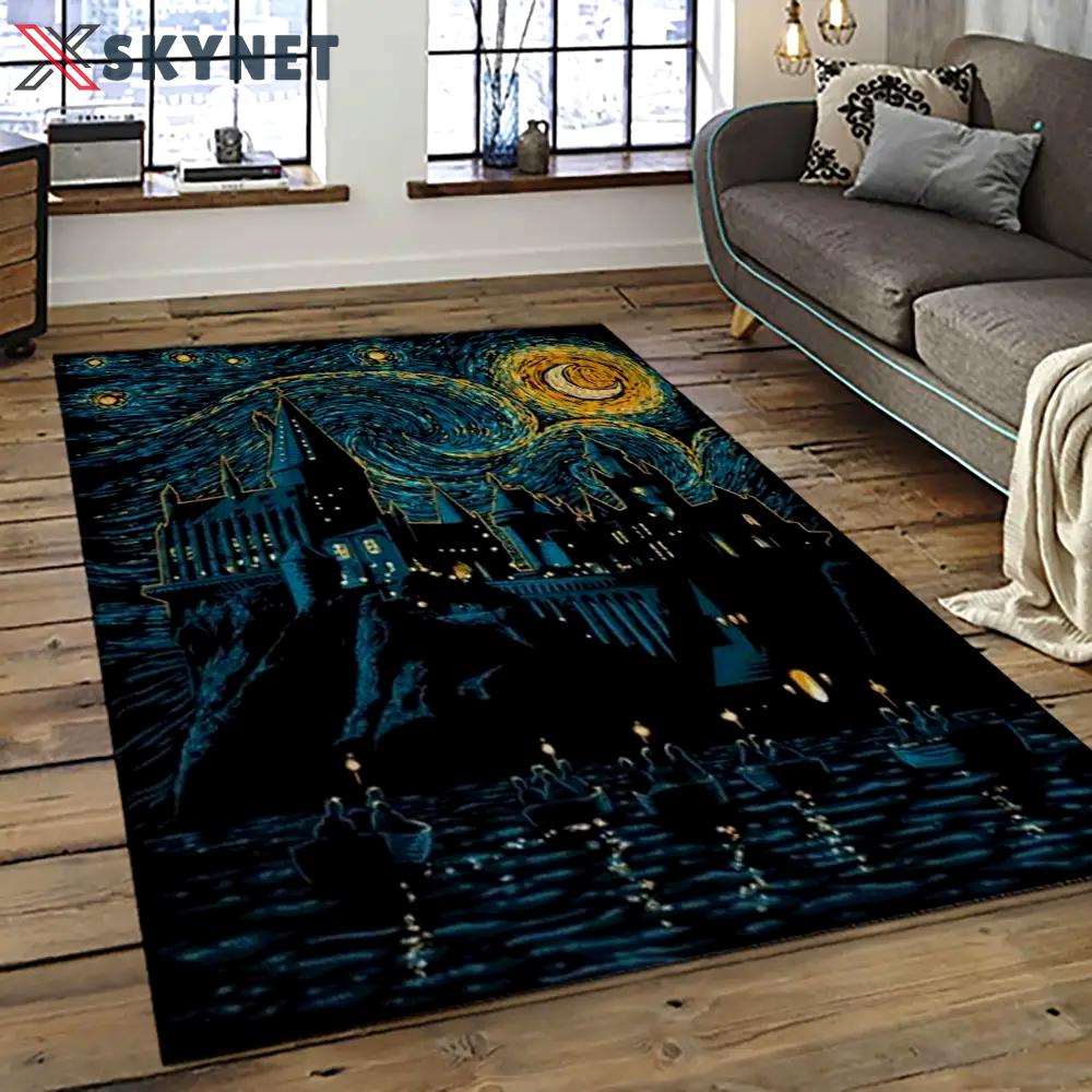 Van gogh starry night harry potter cartoon movie carpet rectangle area rug for room decor vhp19 Rectangle Rug