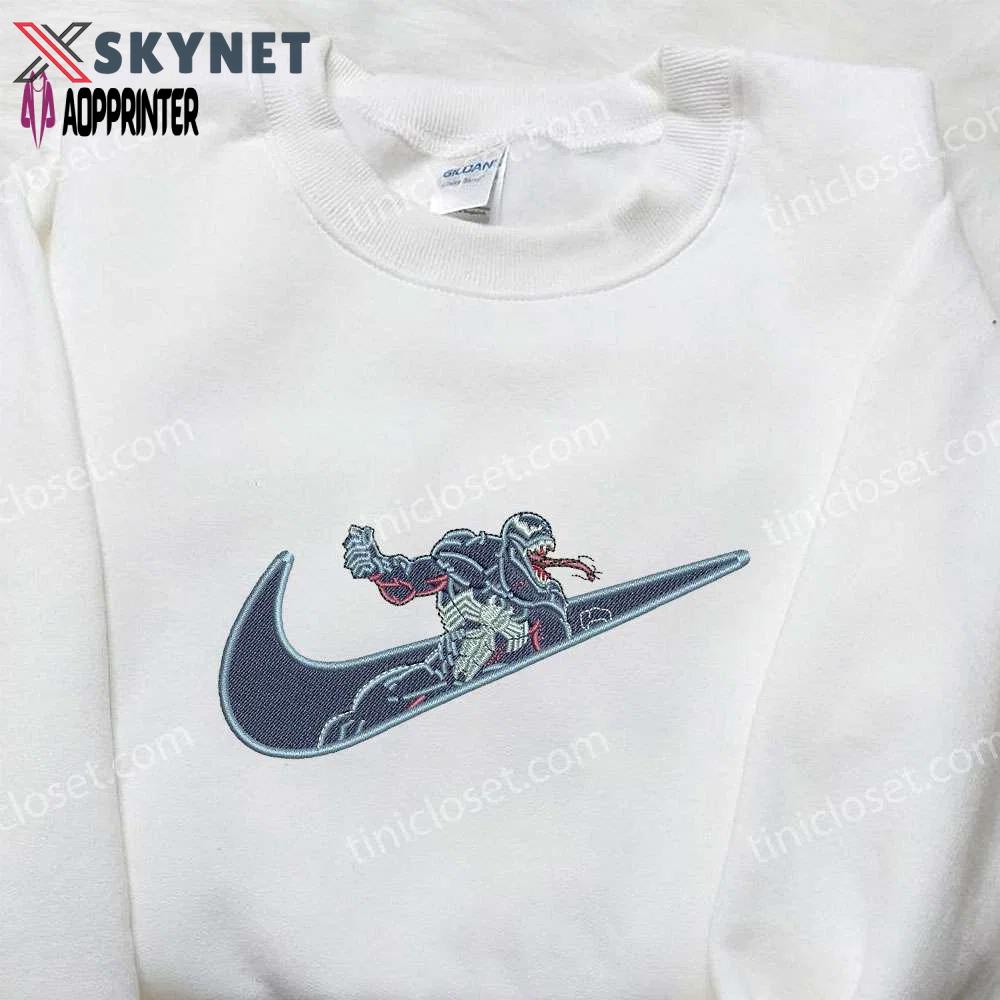 Venom x nike embroidered hoodie & movie characters shirt nike inspired embroidery Embroidered Shirt