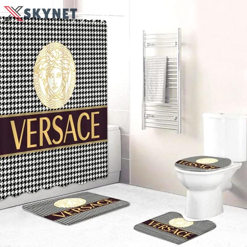 Versace - style bathroom set luxury fashion brand hypebeast bath mat home decor Bathroom Set